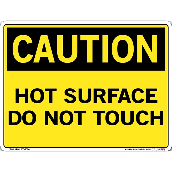 Vinyl Label Sign, 9-1/2" H, 12-1/2" W, Vinyl Label, Rectangle, English, SI-C-38-B-LB-011